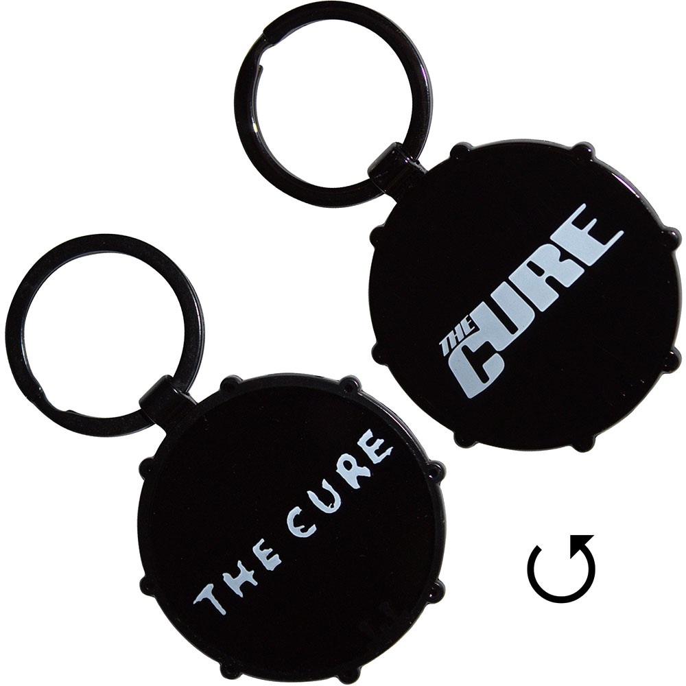 The Cure - Logos Drum Double Sided Schlüsselring - Schwarz
